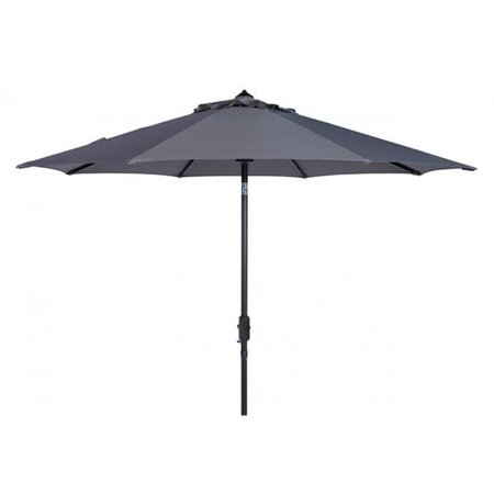 SAFAVIEH 9 ft. UV Resistant Ortega Auto Tilt Crank Umbrella, Grey PAT8001E